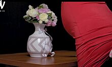 Pregnant Wife in Red Dress Cheats with Vali Savage.