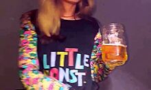 bonneyuwu in pajamas masturbates with dildo and plush