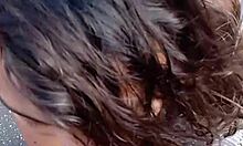 Intense balcony blowjob and pussy exposure