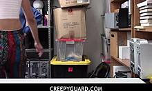 creepyguard - bella rolland strips and gets fucked in the back office