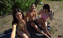 want to join this casual foursome outdoors with two big-ass brunettes?