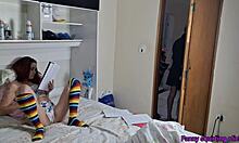 Stepfather Licks Stepdaughter's Pussy In Stockings Bedroom.