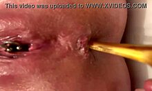 anal masturbation with gold heels fingering asshole juicing pussy riding