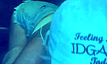 Street Performer Gives Head And Gets Bareback Action Before Cum In Mouth