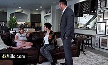 beautiful short haired milf stepmom teaching her secret blowjob tricks for a teen 18+