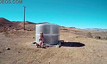 Hairy beaver scissoring passionately outdoors in amateur lesbian close-up