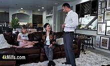 beautiful short haired milf stepmom teaching her secret blowjob tricks for a teen 18+