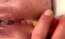 anal masturbation with gold heels fingering asshole juicing pussy riding