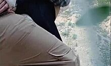 Hot Whore Receives Creampie And Spanks Outdoors