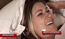 Busty Cindy Crawford Sucks Joe's Massive Cock at Porn Convention