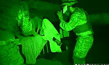 Arab actor and petite teen girls sneak pissing on military base