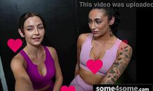 three curvy teens blackmail for free gym memberships