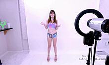 The casting director fucks the sexy brunette