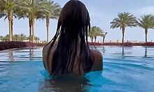 sexy monika fox swims naked in pool and sea in hot country