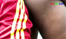 Threesome group fucked with my ebony chubby girlfriend