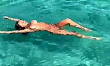 sexy monika fox swims naked in pool and sea in hot country