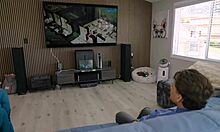 Big Tit Blonde Milf Stepmom Seduces Step Son During Movie Night