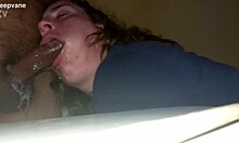 she's loving that deepthroat action with her blonde friend's cock 😈