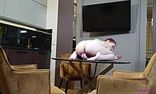 pale teen 18+ shows her ass and pink pussy while masturbating