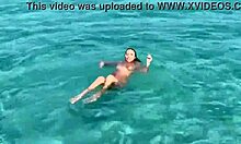 sexy monika fox swims naked in pool and sea in hot country