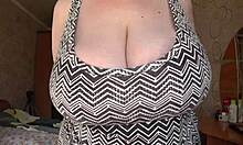 big gorgeous tits swing close-up in solo homemade