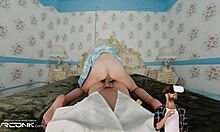 Teen blonde cinderella sucks and rides huge dick in vr cosplay