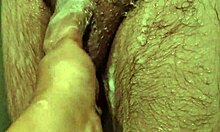 hot stepbrother gets handjob pleasure in shower while wife is away