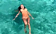 sexy monika fox swims naked in pool and sea in hot country
