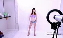 The casting director fucks the sexy brunette