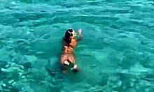 sexy monika fox swims naked in pool and sea in hot country