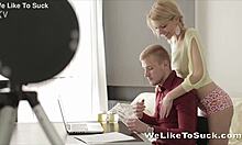 karina grand sucks cock deeply then gets messy facial cumshot