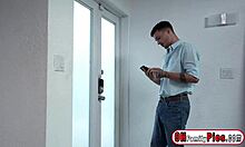 stepbrother jerks on hot teen 18+ stepsister gia ohmy while she masturbates