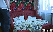 Perverted spectacled lad holds hand