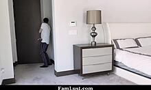 Cute step sister and step mom have threesome with step brother