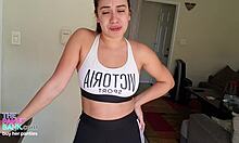 young thick latina strips and rubs her pussy!