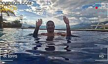 Salome Gil, Latina MILF, BOUNCES her HUGE ASS on SPANISH COCK in POOL