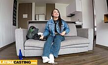 Naughty chubby big tit slut sucks cock intensely