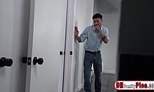 stepbrother jerks on hot teen 18+ stepsister gia ohmy while she masturbates