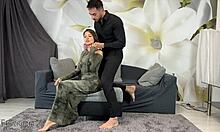 oiled fuck wit my big ass freind on the couch