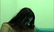 brunette student takes questionnaire, touches breasts sexy way