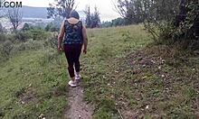 Amateur madrastra asks hijastro in forest: Want to touch my tits, ass, and huge vagina?
