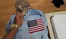 Pounding Blonde's Ass Doggystyle with Thick Black Cock