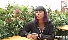 i play with my wet pussy in a public restroom, flashing my pierced nipples and trimmed hair