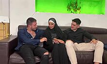 arab girl keeps hijab on for double penetration with aliyah yasin