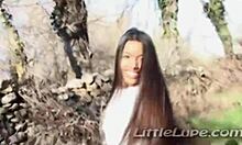 Columbian Teen Lupe Fingers Pussy Outdoors