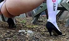 stepmom pisses outdoors then gets mouth fucked and g-spot orgasms 😈