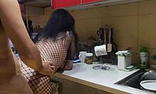 We had the best sex in the kitchen with stockings