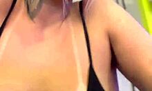 Residents Watch Wet Pussy And Hard Nipples In Building Gym