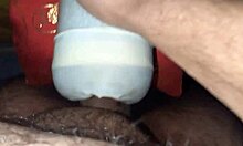 Slow amateur massage of a homemade body with big hands and monster size