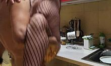 We had the best sex in the kitchen with stockings